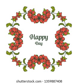 Vector illustration various floral frame for greeting card happy day hand drawn