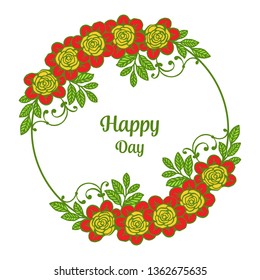 Vector illustration various floral frame for card happy day wedding