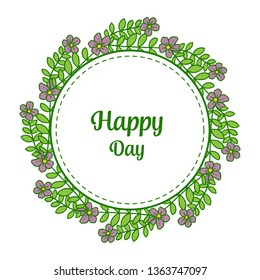 Vector illustration various floral frame for design of invitation happy day hand drawn