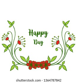 Vector illustration various floral frame with drawing decoration happy day hand drawn