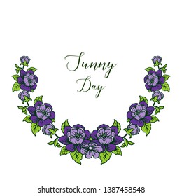 Vector illustration various floral frame for greeting card sunny day