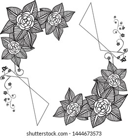 Vector illustration various floral frames bloom with shape of card