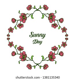 Vector illustration various flower frame for greeting card sunny day hand drawn