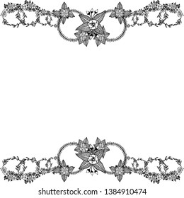 Vector illustration various flower frame with branches