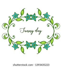 Vector illustration various flower frame for banner sunny day hand drawn