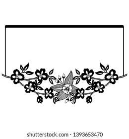 Vector illustration various flower frame with decoration style hand drawn