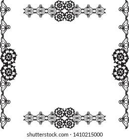 Vector illustration various flower frame for decoration of greeting card