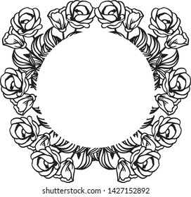 Vector illustration various flower frame for ornate art modern