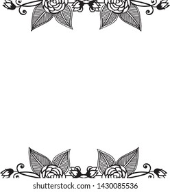 Vector illustration various flower frame for decoration banner