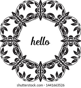 Vector illustration various flower frame for decor style hello