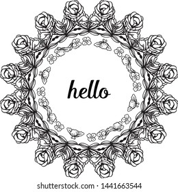 Vector illustration various flower frame for decor modern of card hello