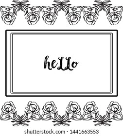 Vector illustration various flower frame for decor modern of card hello