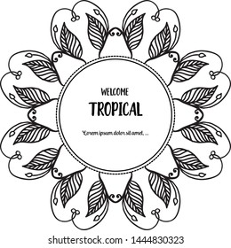 Vector illustration various flower frame for design banner wellcome tropical