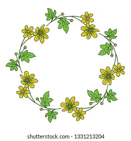 Vector illustration various forms of leaf flower frame variations hand drawn