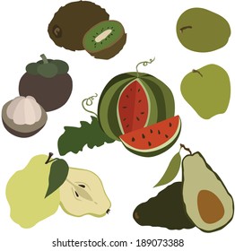 vector illustration of various fruits