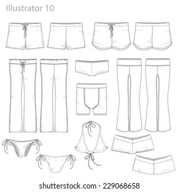 Vector Illustration of various garments.