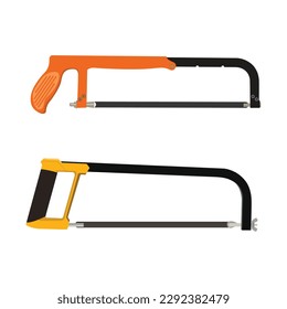 Vector illustration various of hacksaw. Equipment for do it yourself. Carpentry technician tools product