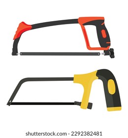 Vector illustration various of hacksaw. Equipment for do it yourself. Carpentry technician tools product