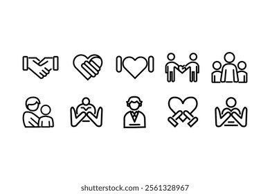 Vector Illustration of Various Heart-Related Support and Care Concepts
