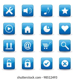 Vector illustration of various internet, computer, business icons.