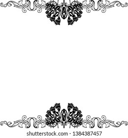 Vector illustration various invitation card with flower frame hand drawn