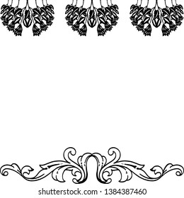 Vector illustration various invitation card with flower frame hand drawn