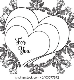 Vector illustration various invitation for you with decoration flower frame