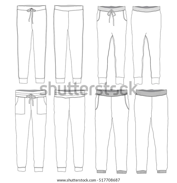 Download Vector Illustration Various Jogger Pants Mock Stock Vector Royalty Free 517708687