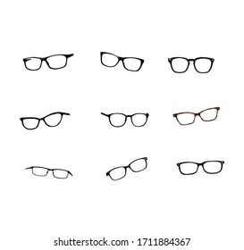 vector illustration. various kinds of glasses.