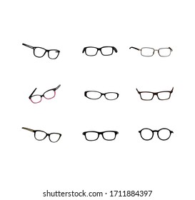 vector illustration. various kinds of glasses.