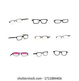 vector illustration. various kinds of glasses.