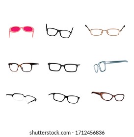 vector illustration. various kinds of glasses.