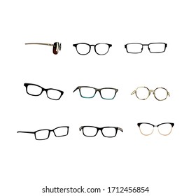 vector illustration. various kinds of glasses.