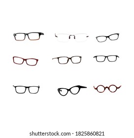 vector illustration. various kinds of glasses.