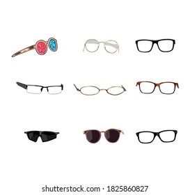 vector illustration. various kinds of glasses.