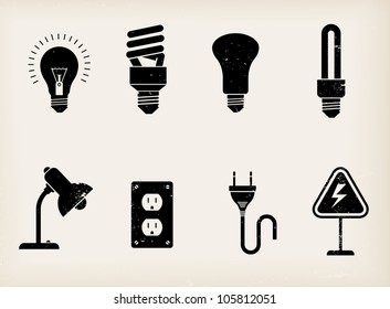 Vector illustration of various lamps