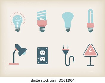 Vector illustration of various lamps