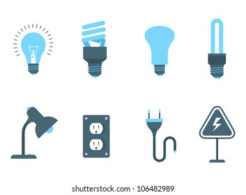 Vector illustration of various lamps