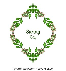 Vector illustration various leaf flower frame for design sunny day