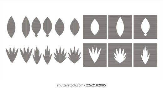Vector illustration of various leaf shapes