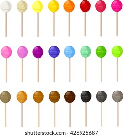 Vector illustration of various lollipops.