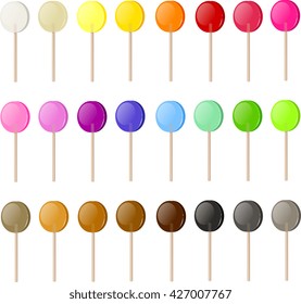 Vector illustration of various lollipops.