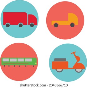 Vector illustration of various means of transportation icons. easy to modify