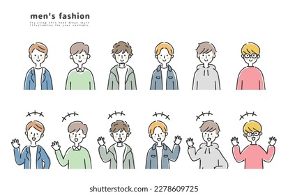 Illustration vectorielle de différents hommes.