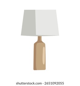 Vector illustration of various modern table lamps with ceramic and wooden bases. Ideal for interior design, lighting concepts, furniture catalogs, or home decor projects.