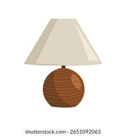 Vector illustration of various modern table lamps with ceramic and wooden bases. Ideal for interior design, lighting concepts, furniture catalogs, or home decor projects.