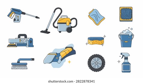 Vector illustration of various modern transportation and communication devices