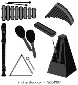 vector illustration of various musical instruments