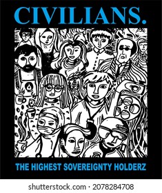 
Vector illustration of various occupations of civilians