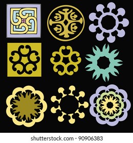 Vector illustration of the various ornaments - abstract symbols - vector